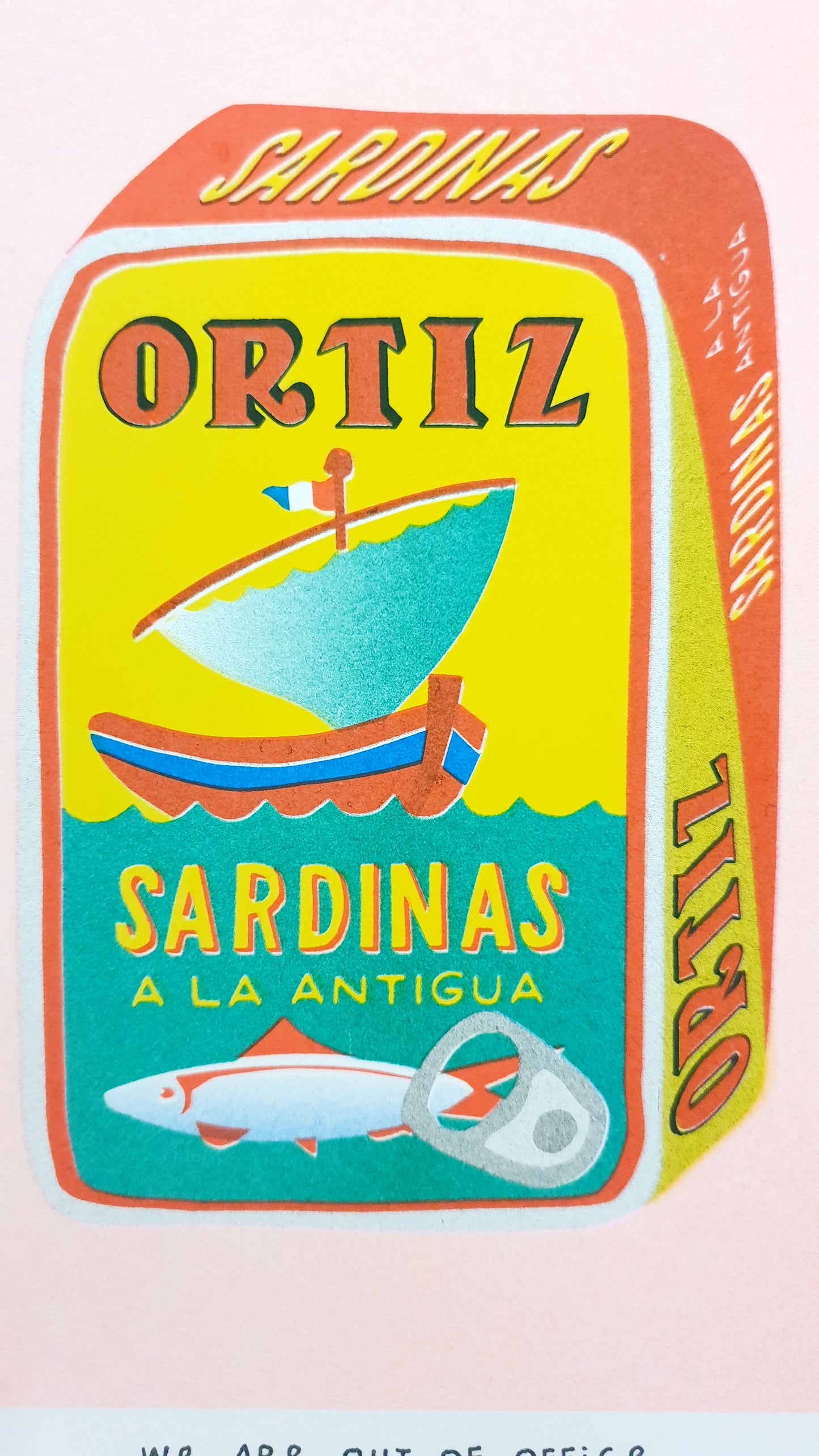 'A can full of sardines' - risograph print.
