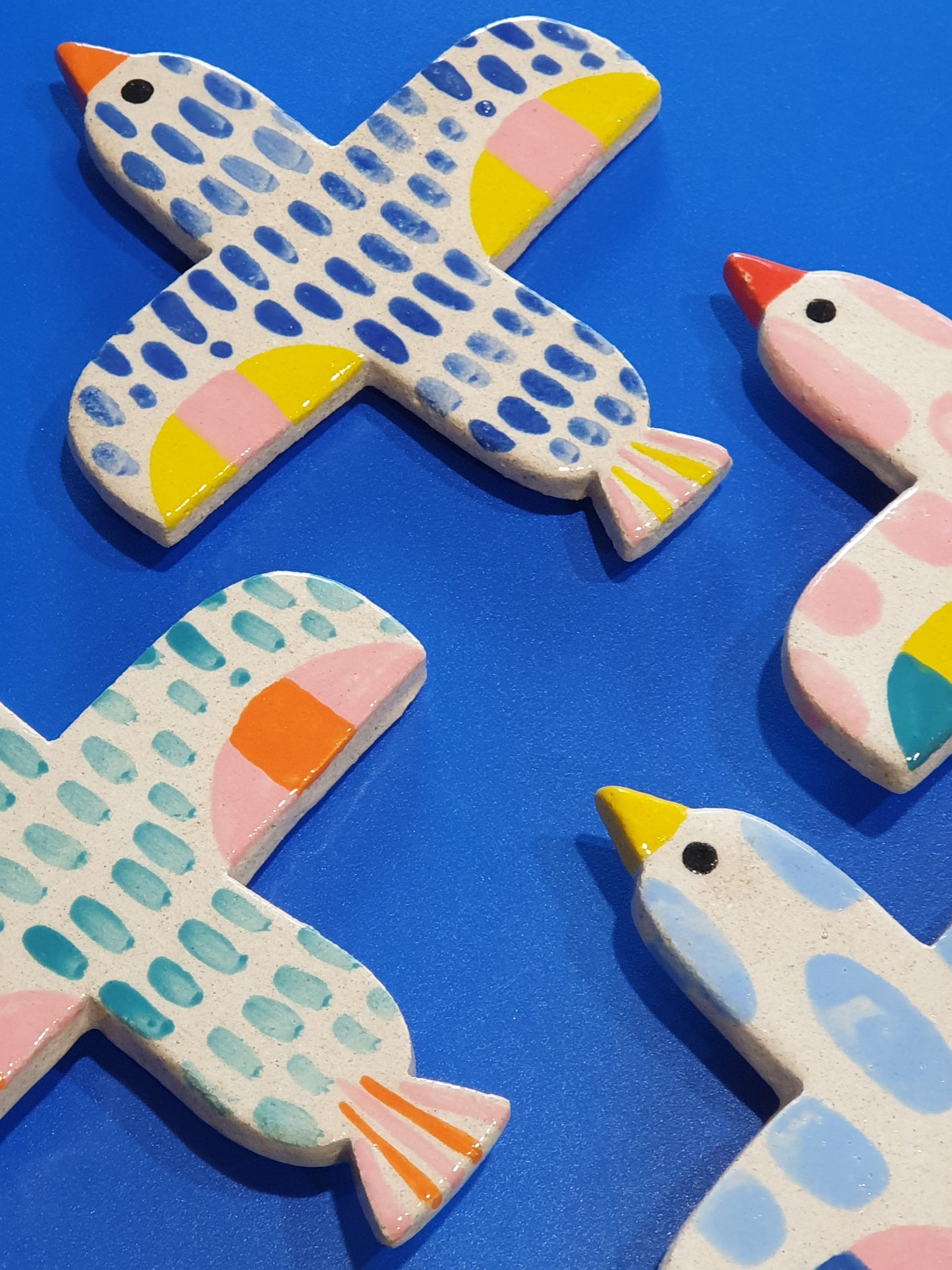 Pink Ceramic Bird wall hanging