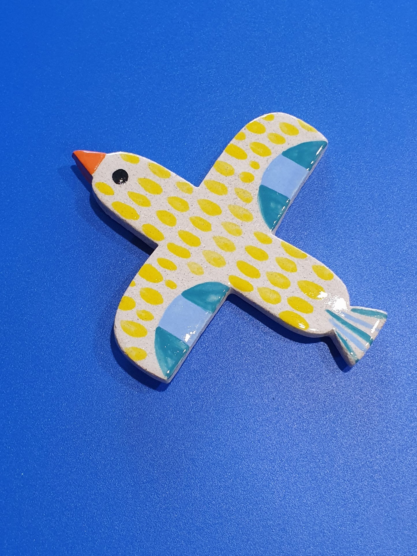 Yellow Ceramic Bird wall hanging