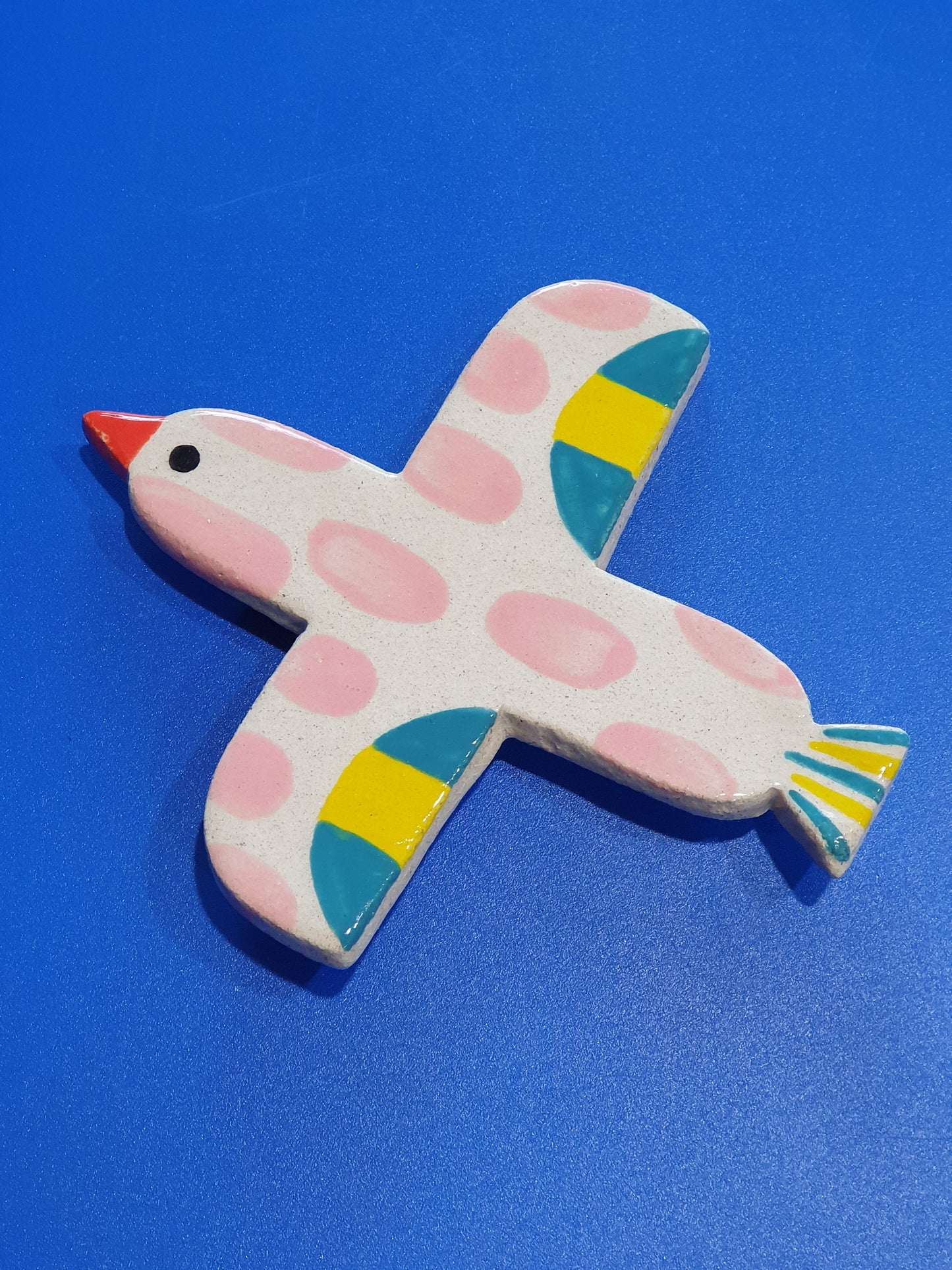 Pink Ceramic Bird wall hanging