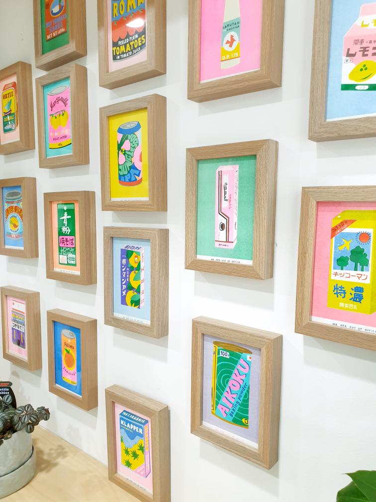 'A package of Japanese powdery candy' - A framed risograph print.'