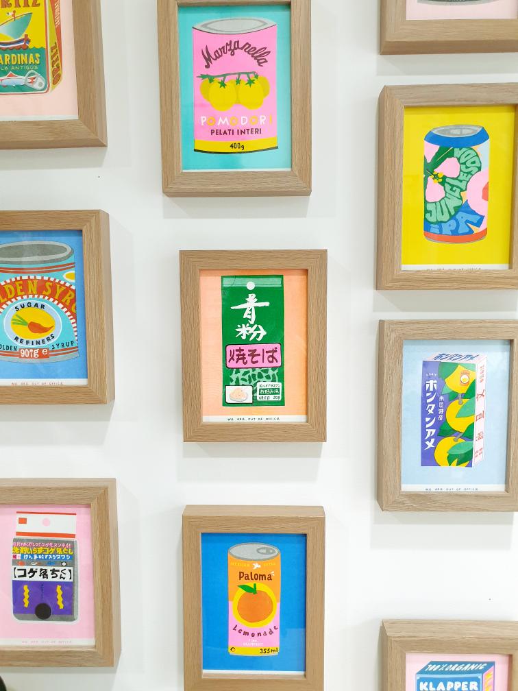 'A package of Japanese powdery candy' - A framed risograph print.'