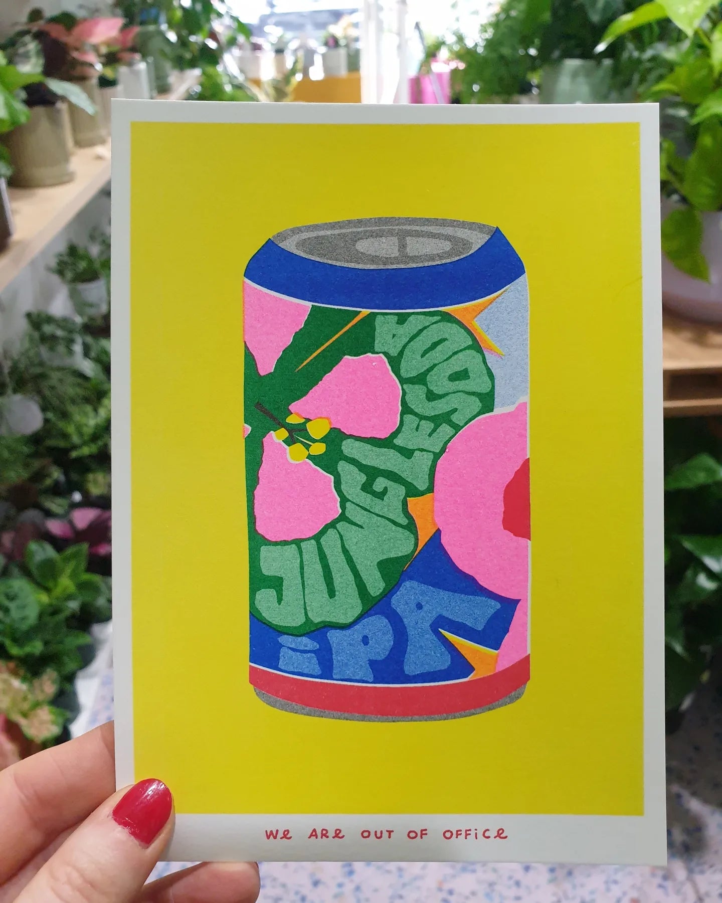 'A can of jungle soda' - risograph print.