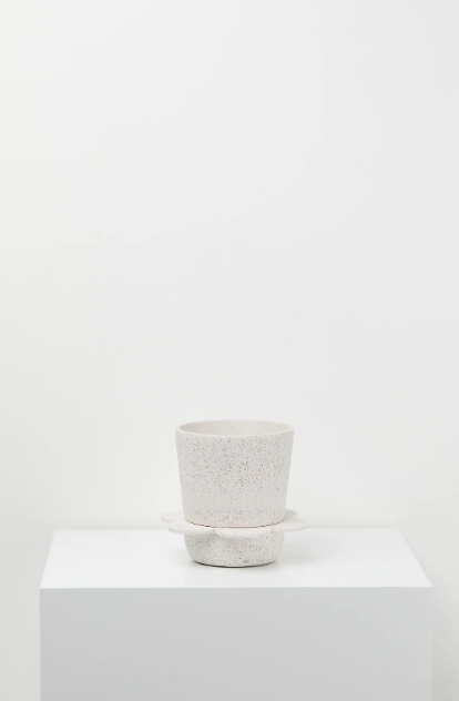 Spring Pot - White with clay speckle
