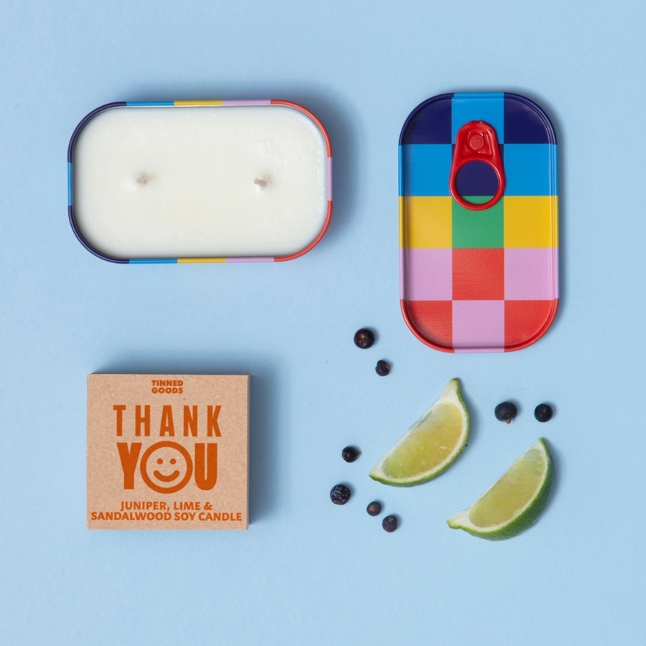 Tinned Goods - Thank You Candle - Juniper, Lime + Sandlewood.