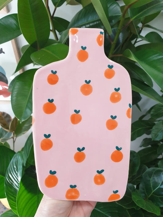 Wall Vase - Pink bottle with juicy oranges