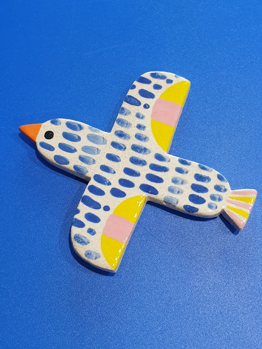 Dark Blue Ceramic Bird wall hanging