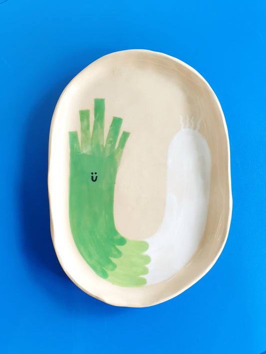 Happy Poireau (Leek!) Happy Things Plate