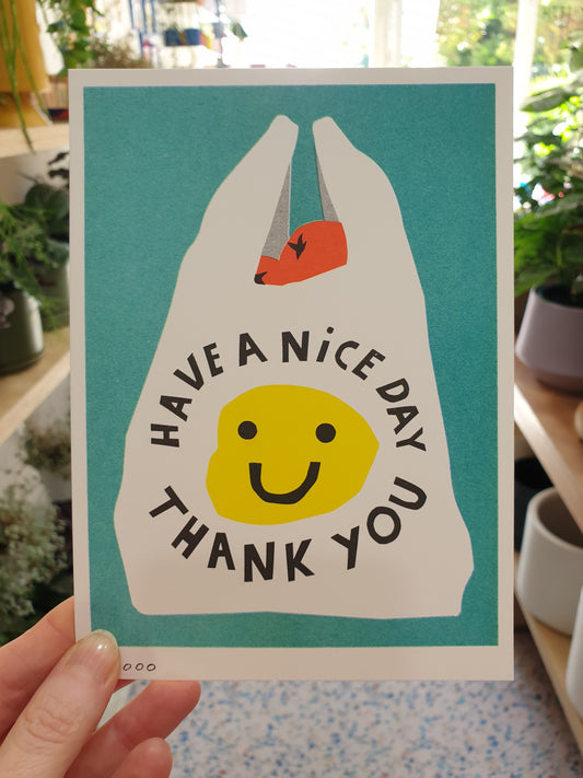 'Have a nice day print ' -  risograph print.