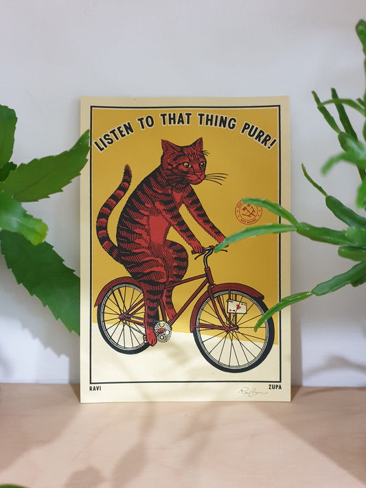 'Listen to that thing purrrr' - Print
