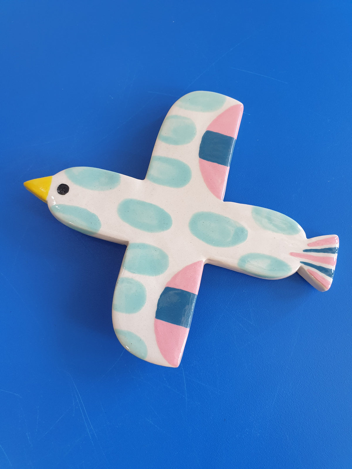 Mint Ceramic Bird wall hanging