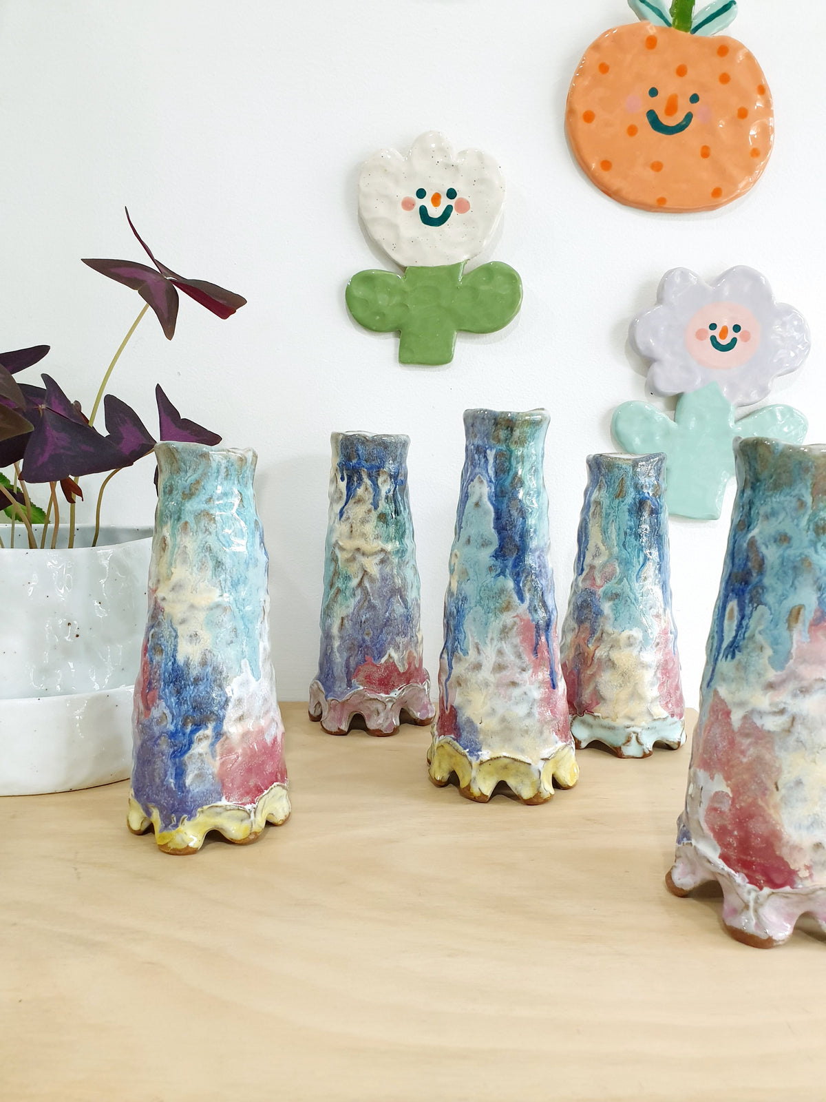 Painterly Footed Vase 7 -  Medium