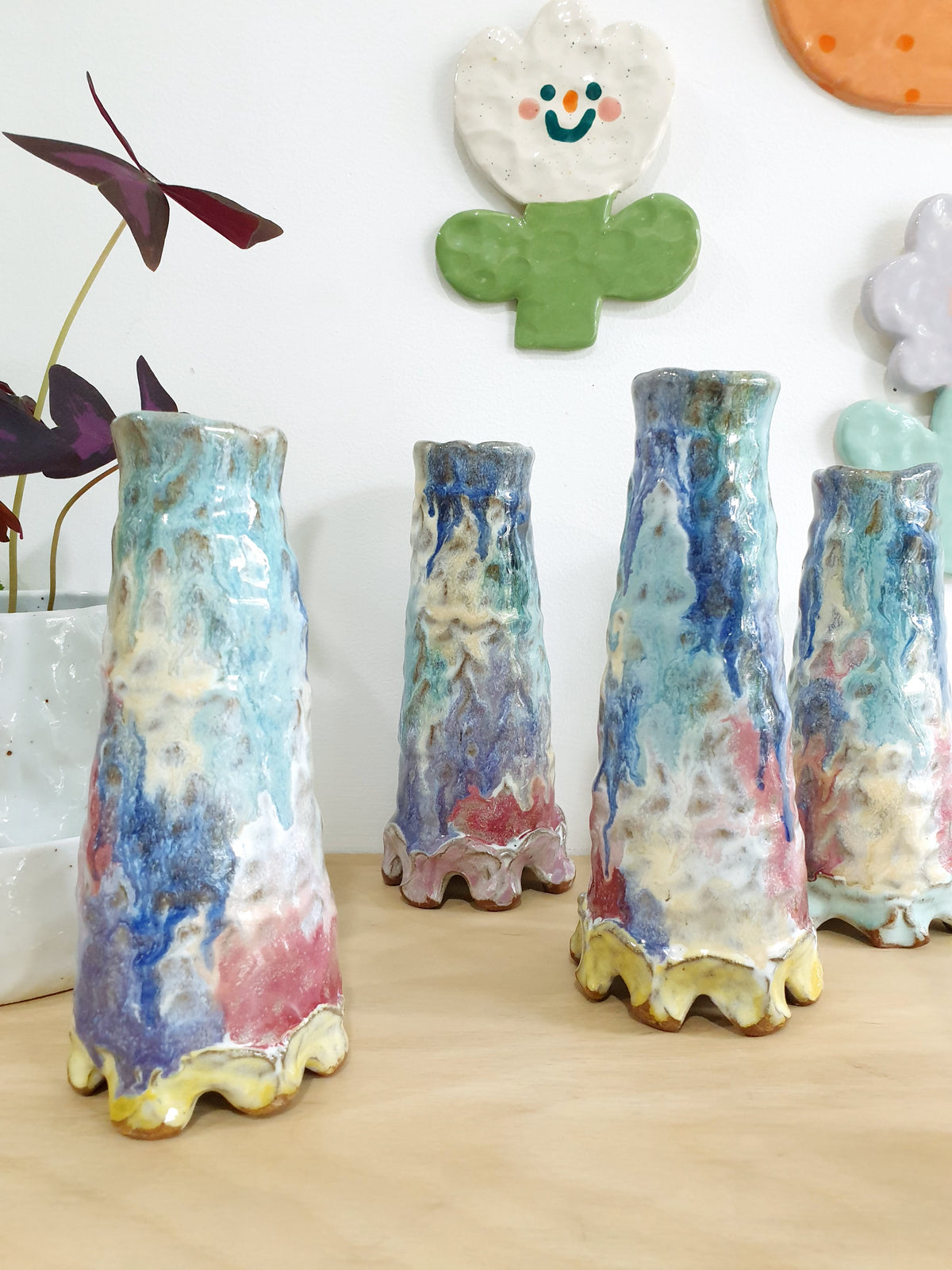 Painterly Footed Vase 7 -  Medium