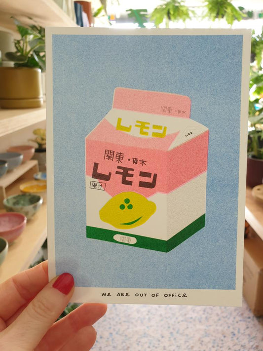 'A box of lemon milk' - risograph print