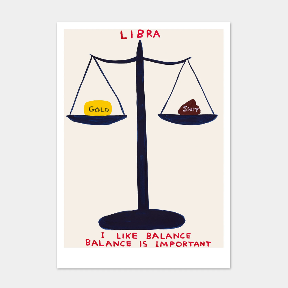 'Libra' - A5 postcard