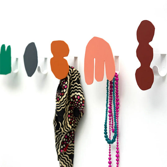 Graphic metal wall hook - green