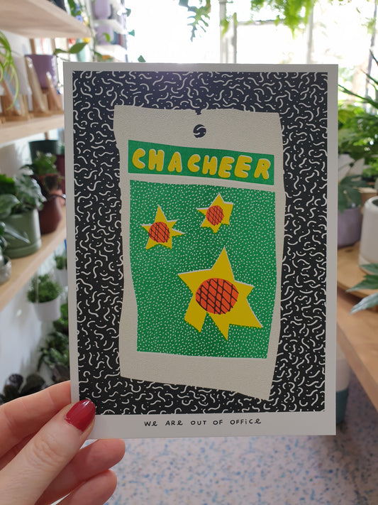 'A colorful bag of sunflower seeds -  risograph print.