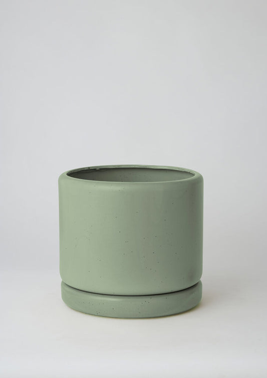 Dark Sage Green Cylinder Planter Small